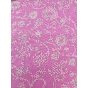 2015 Westrade Textiles Floral Garden Pink White Wide Quilt Back 40"x110" OOP
